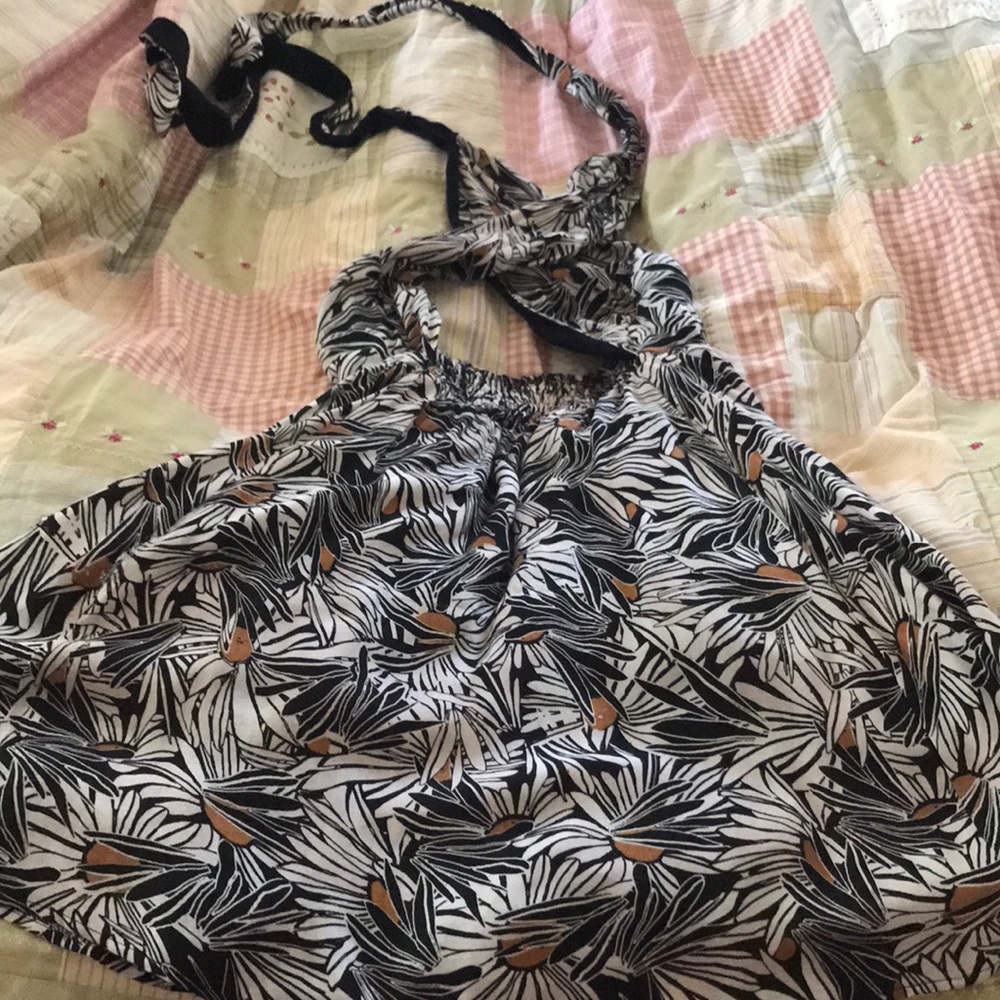 Cross body halter dress
